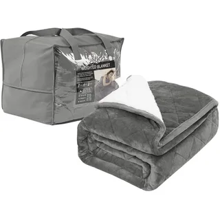 Woltu doppelseitige Gewichtsdecke Anti Stress, Grau,150x200,9kg