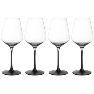 Villeroy & Boch Weißweinglas Manufacture Rock, Glas, Kristallglas, 380 ml schwarz