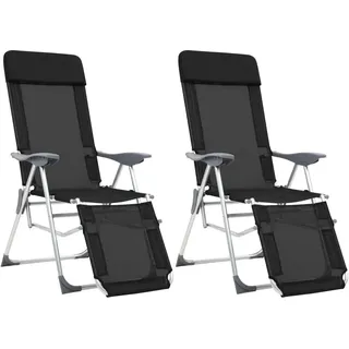 vidaXL Gartenliege Klappbare Liegestühle 60 x 60 x 25 cm Schwarz