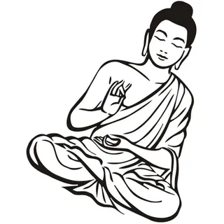 Buddha Wandtattoo Aus Schwarzem Pvc Abnehmbar Leicht Zu