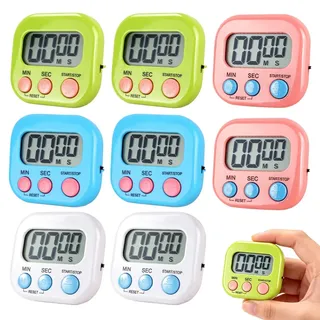 Mineup 8 Pcs Large Screen Digital Kitchen Timer, Eieruhr Digital, Magnetisch Stoppuhr Timer, Kurzzeitwecker Küche with ON/Off Switch, Klappbarem Ständer Und Display Für Kochen, Lernen, Büro, Sport