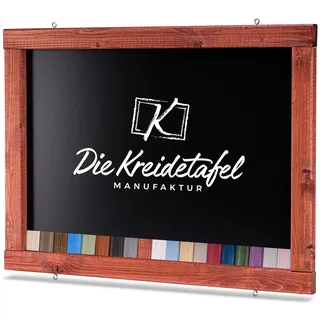 Rustikale Tafel Kreidetafel Wandtafel Küchentafel mit Holzrahmen zur Beschriftung mit Kreide im Landhausstil in verschiedenen Größen und Farben (Mahagoni, 150x60cm)