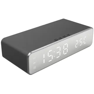 Digitaler Wecker, Kabelloses Laden, Thermometer, 3 Alarme, 12/24-stunden-led-anzeige (usb)
