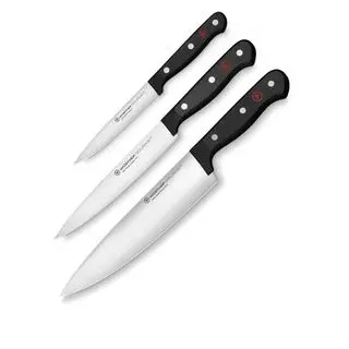 Wüsthof Messerset Gourmet 1125060307, 3-teilig, mit Edelstahlklinge, mit Kunststoffgriff