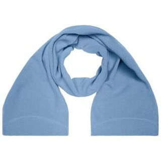 Microfleece Scarf Eleganter Fleece Schal mit umgenähten Enden und Ziernaht blau, Gr. one size