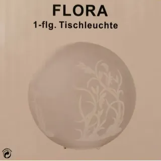 Glas Tischlampe Tischleuchte FLORA Kugel Glaskugel 1xE27 Ø 25cm