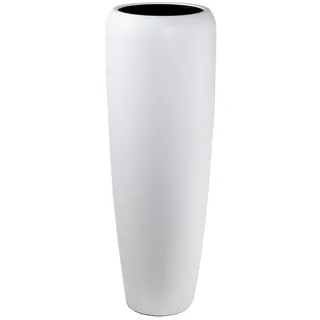 Flingora Bodenvase Cleo, mit Einsatz - Fiberglas - Indoor & Outdoor - Samtweiß - Höhe 97 cm weiß Ø 34 cm x 97 cm