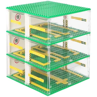 Ecofocet Garage für Speed Champions Auto, Bausteine Garage | DIY Parkhaus Modellbau, Parkgarage Transparente, 3-Schicht Bausteine Parkhaus Kompatibel mit Große Marke (Ohne Auto)