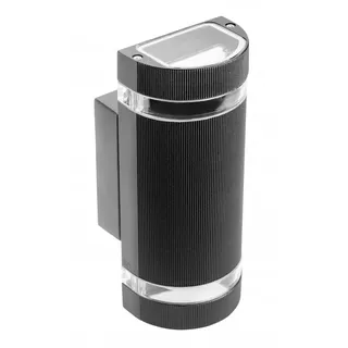 GTV Fassadenleuchte SILVA halbrund GU10 2x50W IP54 - schwarz (ohne Leuchtmittel)