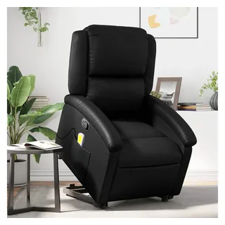 vidaXL Massagesessel mit Aufstehhilfe Kunstleder 144,5 x 82 x 0 cm Schwarz