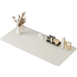 metui Große Make-up-Matte für Schminktisch, 100 x 39,9 cm, wasserdicht, rutschfeste Unterlage für Make-up, Milchweiß