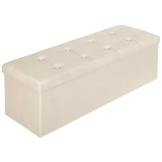 Tectake tectake® Sitzhocker mit Stauraum, faltbar, Kunstlederbezug, 110 x 38 x 38 cm