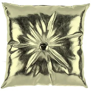 Marabellas Shop Dekokissen Couchkissen 30x30cm in Metalloptik gold oder silber als Dekokissen, ansprechende Punkt-Steppung goldfarben