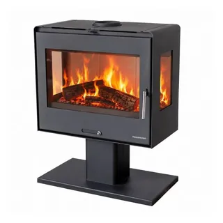 Hosseven Kaminofen Holzofen Wohnzimmer Holzkamin 5071 Panorama 3 Seiten Glas 10 kW Holz