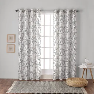 Exclusive Home Gardinen mit Tülle, Fenster-Gardinenpaneel- Paar, Polyester, Black Pearl, 63" Length