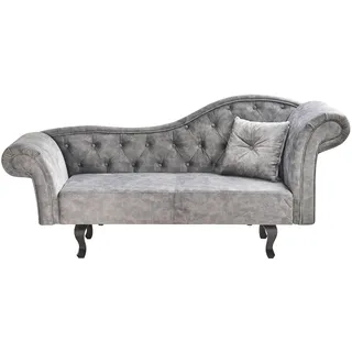 Beliani Chaiselongue Samt 2-Sitzer Grau