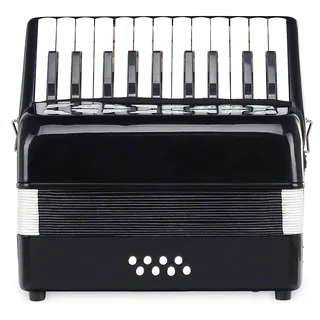 Classic Cantabile Secondo Kinder Akkordeon 8 Bass schwarz, 22 Diskanttasten | 8 Basstasten, Abmessungen (B x T x H): 28, 5 x 16 x 28 cm, Gewicht: 2, 4 kg, Farbe: Schwarz, Inkl. Trageriemen und Tasche