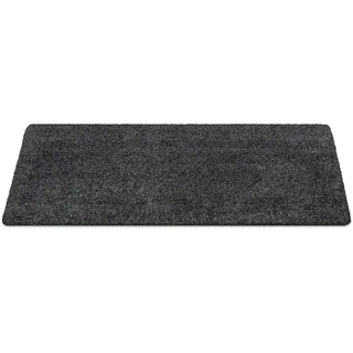 Fußmatte Carpet Diem Premium Anthrazit Grau, 50x80 cm, waschbar | Aus 100% Baumwolle, sehr saugfähig und flauschig, Schmutzfangmatte für zu Hause