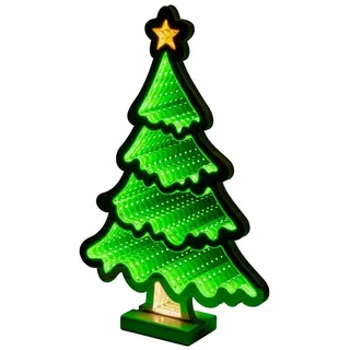 Star-Max LED Fensterbild 36002 LED-Tanne Weihnachtsbaum Infinity Effekt 132 SMD LED 27x7x40cm