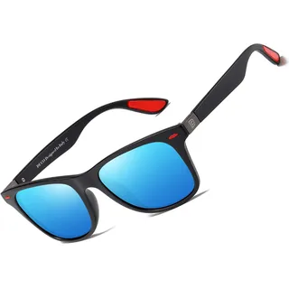 DUCO Polarisierte Sonnenbrille Herren Ultraleichter TR90 Rahmen UV-Schutz | Anti-Slip Bügel, Klassische Rechteckige Fahrradbrille für Radfahren, Angeln, Golf - 59 (XL)