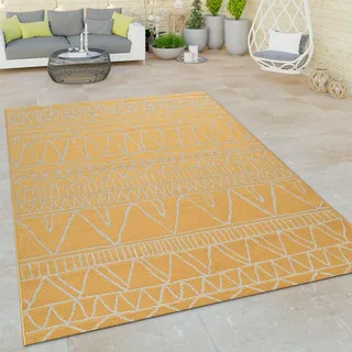 Teppich PACO HOME "Illusion 321" Teppiche Gr. B/L: 200 cm x 280 cm, 5 mm, 1 St., gelb Esszimmerteppiche Flachgewebe, modernes Design, In- und Outdoor geeignet, UV-beständig