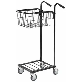 Kongamek Mini- Servierwagen in schwarz mit Korb 415x355x220mm und Bremse