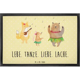 Mr. & Mrs. Panda 40 x 60 cm Fußmatte Waldtiere Aloha - Geschenk, Tanzen, Fußmatte waschbar, Gute Laune, Igel, Fußmatten, Fußabtreter, Tiermotive,