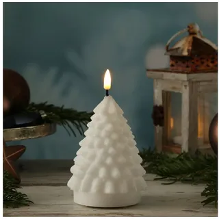 Deluxe Homeart LED Kerze Tannenbaum 11 cm weiß