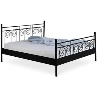 BED BOX Metallbett, Schwarz, Metall, 120x200 cm, Schlafzimmer, Betten, Metallbetten