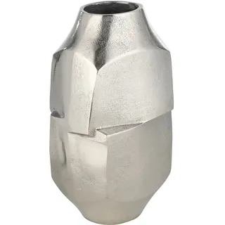 EGLO Living Metallvase Abucay, asymmetrische Deko Vase für Pampasgras, Dekovase für Wohnzimmer, Blumenvase aus Metall in Nickel, Tischdeko 29 cm