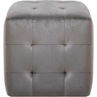 vidaXL Pouf 2 Stk. Samtstoff 30 x 30 x 30 cm Grau
