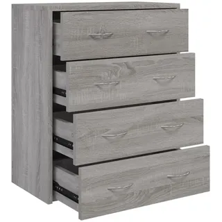 vidaXL Kommode mit 4 Schubladen 60 x 71 x 30,5 cm Grau Sonoma