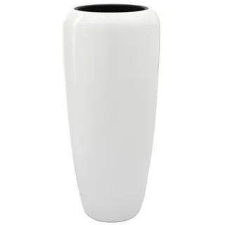 Flingora Bodenvase Cleo, mit Einsatz - Fiberglas - Indoor & Outdoor - Weiß - Höhe 75 cm weiß Ø 34 cm x 75 cm
