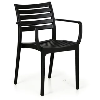 Stapelstuhl aus Kunststoff SLENDER, schwarz