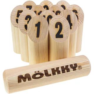 Selecta Spielzeug Molkky GO Pinewood Wurfspiel mit 12 Kegeln