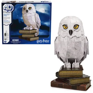 Spin Master 4D Build - Harry Potter, 3D-Puzzle der beliebten Schnee-Eule Hedwig aus hochwertigem Karton, 118 Teile, für Harry Potter Fans ab 12 Jahren