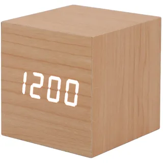 Digitaler Wecker, 3 einstellbare Helligkeit, intelligenter Holzwecker, 3 in 1 USB Aufladung, Datum, Temperaturanzeige, Holz LED Uhr für Schlafzimmer, Nachttisch, Schreibtisch, Kinder
