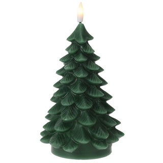 Spetebo LED-Kerze LED Weihnachts Motiv Kerze Tannenbaum mit Timer (Packung, 1-tlg., mit Flacker-Effekt), Batterie betrieben mit Timer Funktion grün Ø 11,5 cm x 19 cm