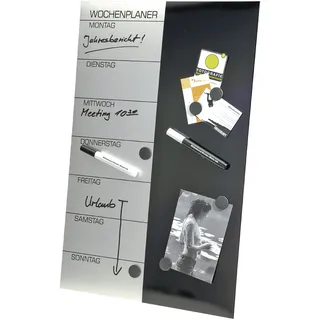 GENIE Wochenplaner 57 x 37 cm Silber / Schwarz