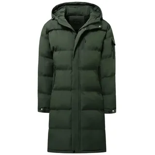 Allthemen Steppmantel mit Kapuze Herren Langmantel warmer Winterparka grün L