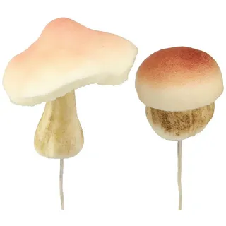 Florists Products Streudeko Herbstliche Deko Pilze Braun zum Stecken, Rustikale Tischdeko, 16 Stü braun