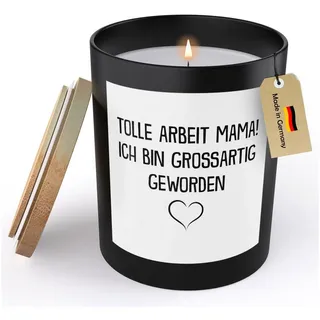 22Feels Duftkerze Deko Mama Geschenk Mutter Muttertag Geburtstag Weihnachten Frauen, MADE IN GERMANY, Europäisches Sojawachs, Handgegossen schwarz