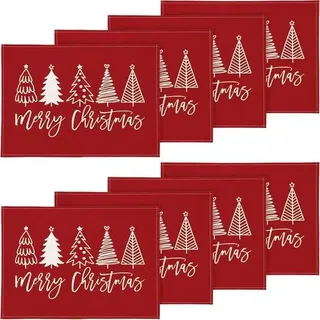 Platzset Weihnachten 8er abwaschbar rot C001 30 x 45 cm 8 Stück