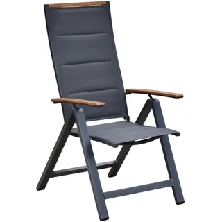 gardenson Verona Gartensessel 59,5 x 74 x 115,5 cm grau klappbar