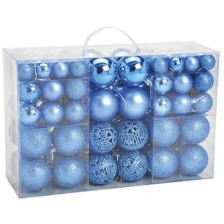 Christbaumkugel-Set Blau 100-teilig