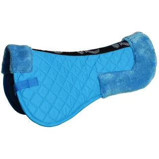 Rhinegold Baumwolle Reitsattel Pad Luxus Reitsport Baumwolle Pad Sattel mit Kunstfell, Besäumten Kanten & Gurt Ersatzriemen Pferdeausrüstung Numnahs für Pferde & Ponys