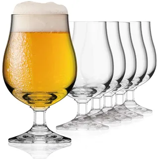 Sahm Bristol Pokal Biergläser 0,3 Liter (6 STK) - Biertulpe - Biergläser Set - Spülmaschinengeeignet - Ideale Pilsgläser & Craft Beer Gläser