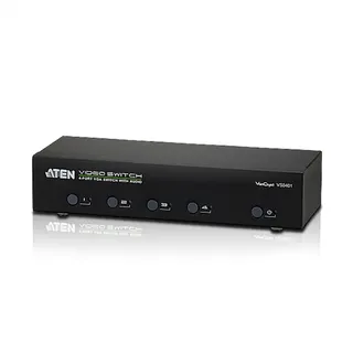 ATEN VS0401 - VGA/Audio Switch, 4-port Vga-schalter Mit Audiounterstützung Schwarz