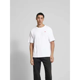 T-Shirt mit Label-Print, Weiss, M