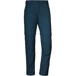 Schöffel Damen Pants Ascona Zip Off, leichte und komfortable Damen Hose mit optimaler Passform, flexible Outdoor Hose für Frauen, dress blues, 22